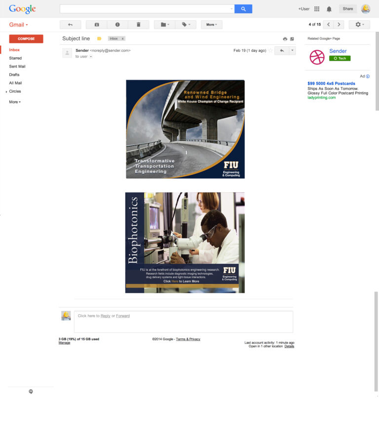 Email Mockup of Email Newsletter Digital  Ad
