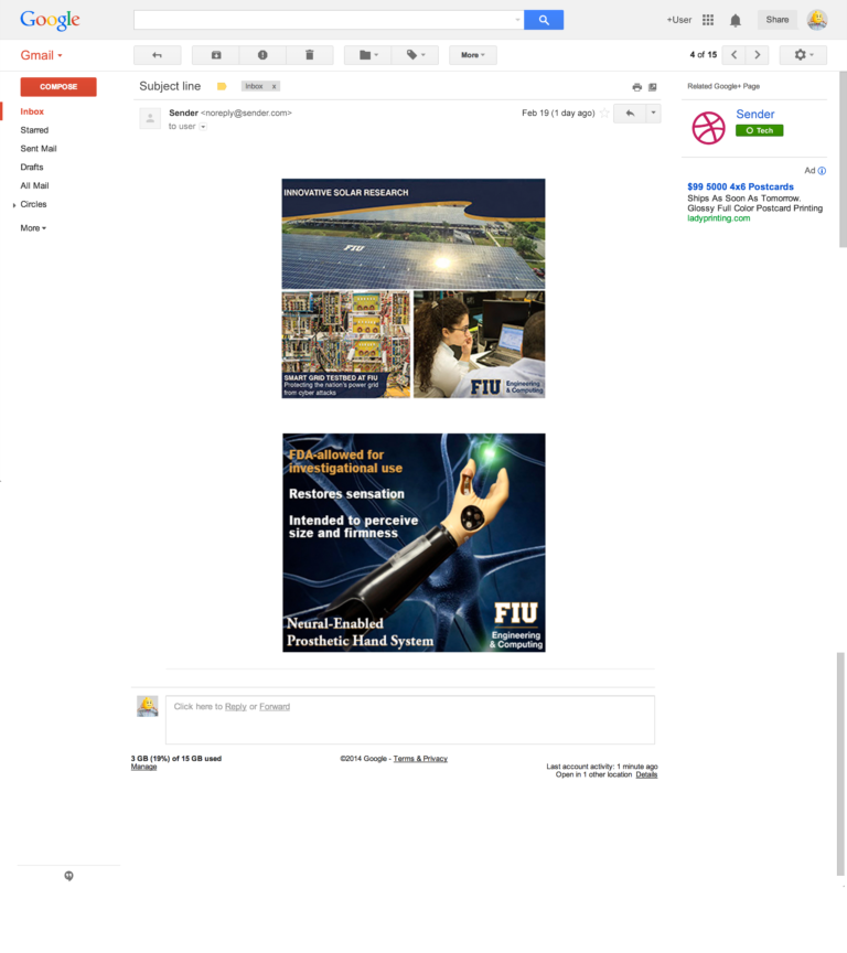 Email Mockup of Email Newsletter Digital  Ad